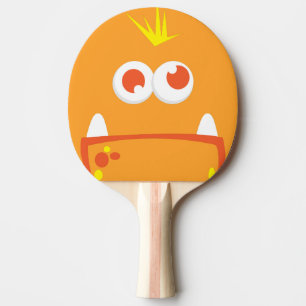 Orange Monster Face Ping Pong Paddle Tischtennis Schläger