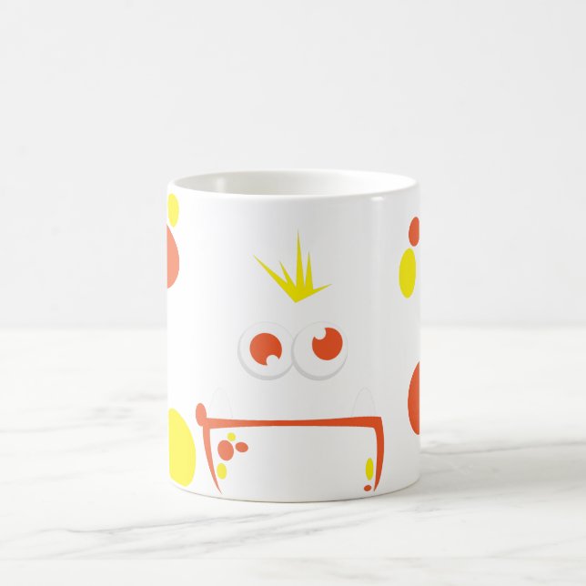 Orange Monster Face Tasse (Mittel)