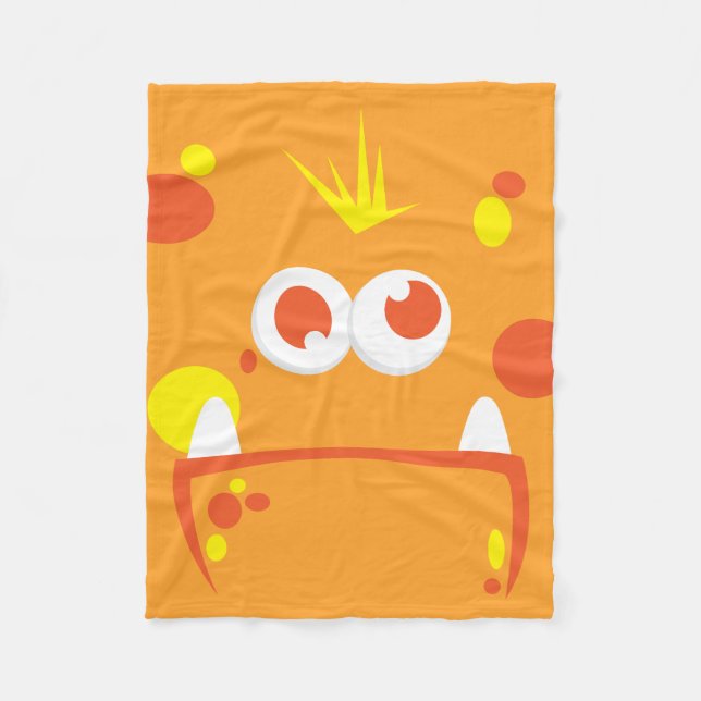 Orange Monster Fleece Blanket (Vorderseite)