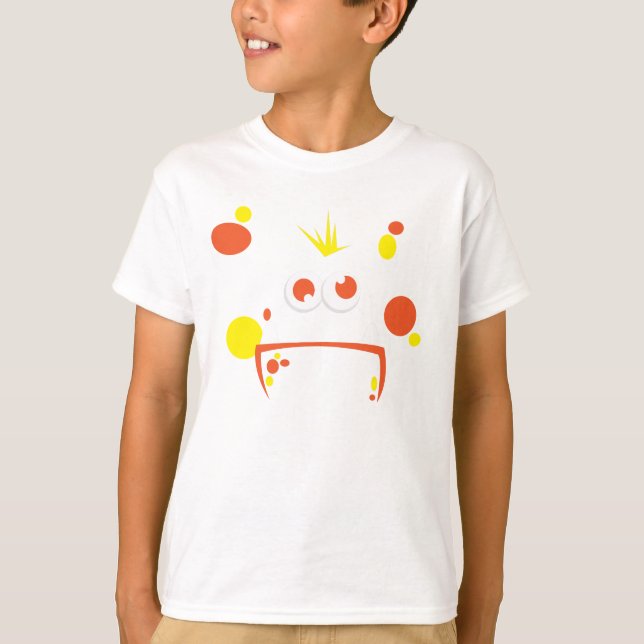 Orange Monster-Gesichtsbekleidung T-Shirt (Vorderseite)