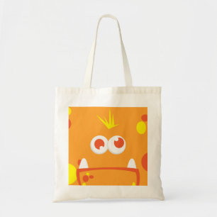 Orange Monster Kawaii Face Tote Bag Tragetasche