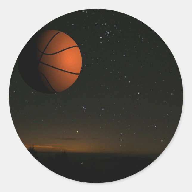Orange Moon Runder Aufkleber (Vorderseite)