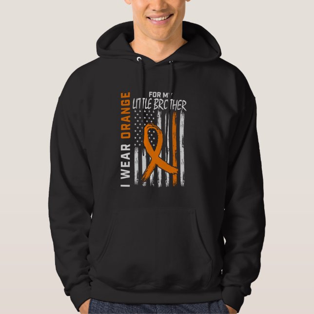 Orange MS Little Brother Multiple Sklerose Leukem Hoodie (Vorderseite)
