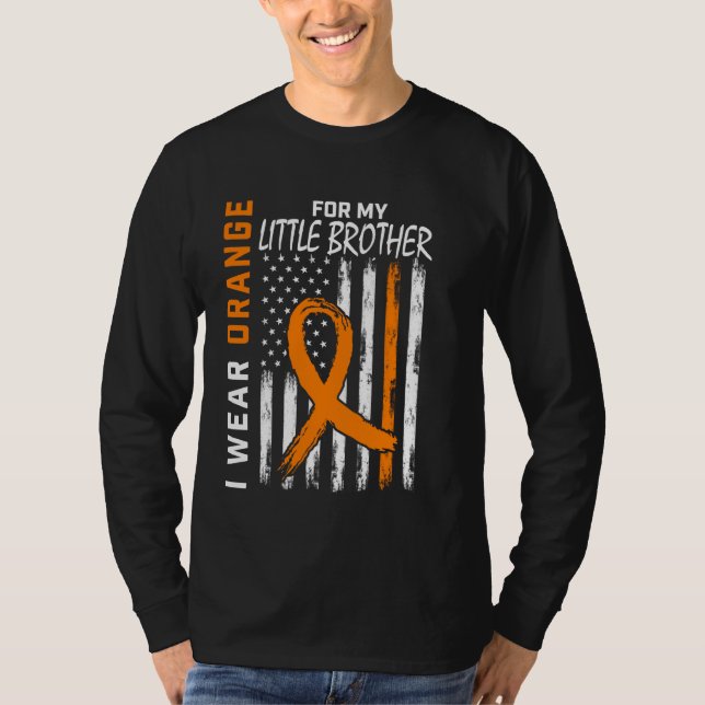 Orange MS Little Brother Multiple Sklerose Leukem T-Shirt (Vorderseite)