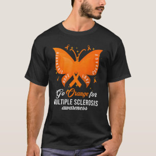 Orange Multiple Sklerose Awareness Frau Butterfl T-Shirt