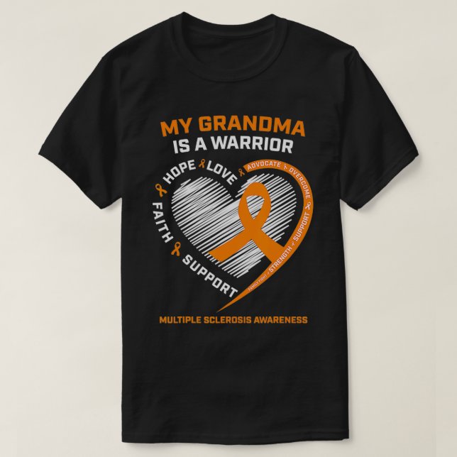 Orange Multiple Sklerose Awareness MS Warrio T-Shirt (Design vorne)