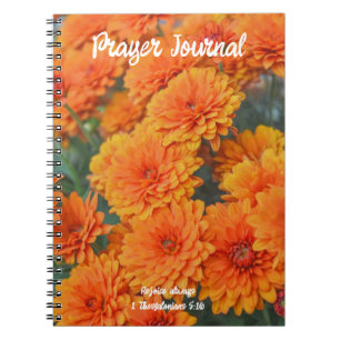 Orange Mum Blume Fall Bible Verse Journal Notizblock
