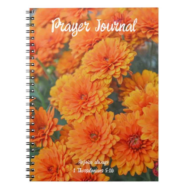 Orange Mum Blume Fall Bible Verse Journal Notizblock (Vorderseite)