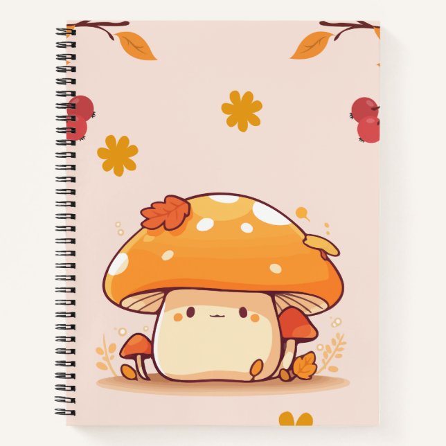Orange Mushroom Spiral Notebook Notizbuch (Vorderseite)