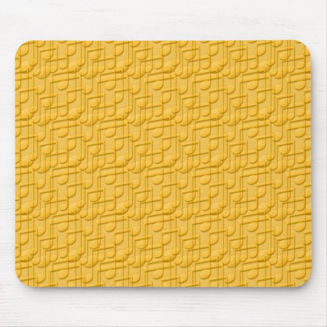 Orange Musiknoten Mousepad (Vorne)
