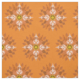 Orange Muster Feuerpaisleys Orientale Stoff