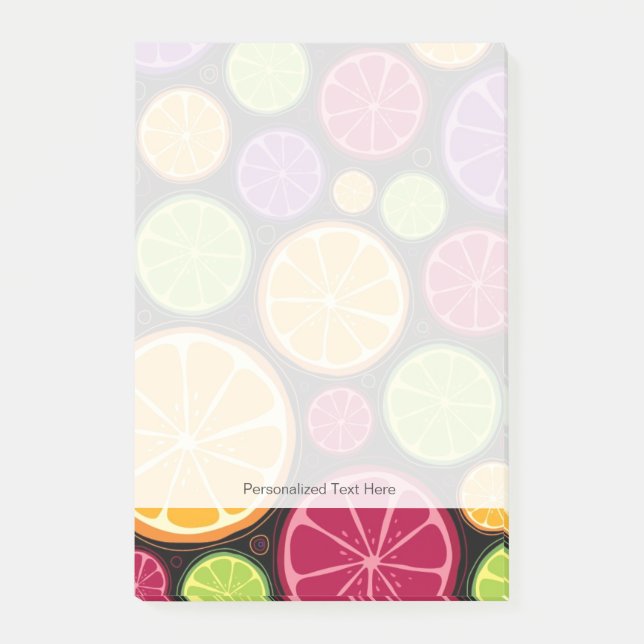 Orange Muster und Hintergrund Post-it Klebezettel (Vorderseite)