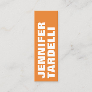 Orange mutiges Minimalistisches modernes elegantes Mini Visitenkarte