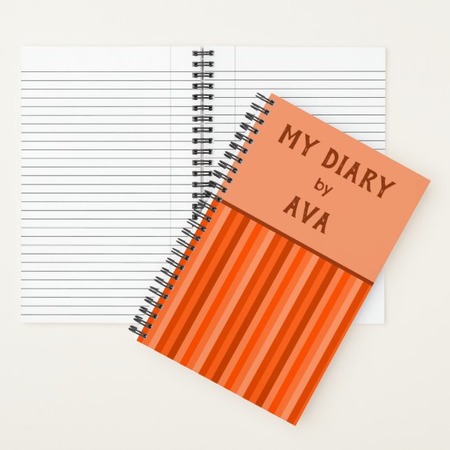 Orange My Diary by Me Striping Journal Notizbuch (Innen)