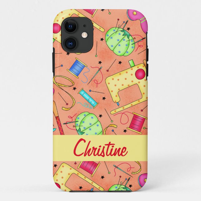 Orange Nähbegriffe Kunstname Personalisiert Case-Mate iPhone Hülle (Rückseite)