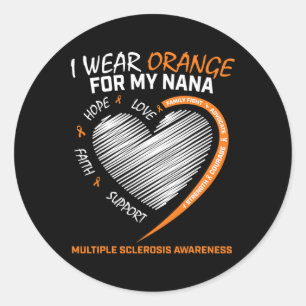 Orange Nana Multipler Sklerose Produkte Frau Aw Runder Aufkleber