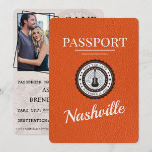Orange Nashville Passport Save the Date