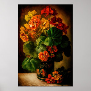 Orange Nasturtium Art Poster - zum Herunterladen