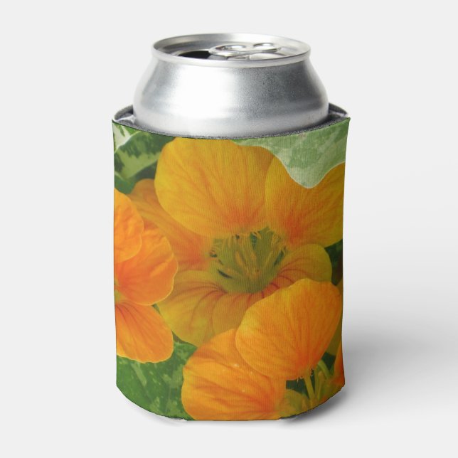 Orange Nasturtium Can Cooler Dosenkühler (Kanne Vorderseite)