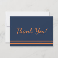 Orange Navy Blau Gestreift Danke