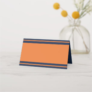 Orange Navy Blau Gestreifte Geburtstagsfeier Platz Platzkarte