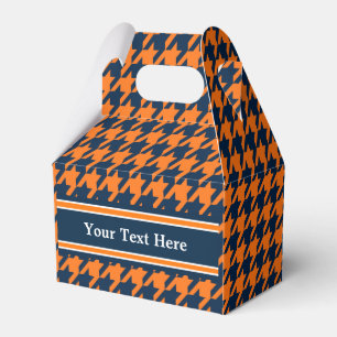 Orange/Navy-Blue-Hahnentrittmuster Geschenkschachtel