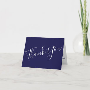 Orange & Navy Blue Peony Rose Wedding Vielen Dank Dankeskarte