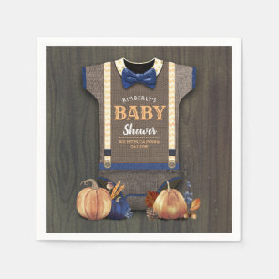 Orange Navy Blue Pumpkins Fall Baby Dusche Serviette