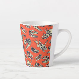 Orange & Navy Dinosaurier Skulls Milchtasse