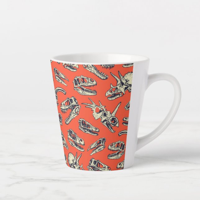 Orange & Navy Dinosaurier Skulls Milchtasse (Rechts)