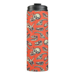 Orange & Navy Dinosaurier Skulls Thermosbecher