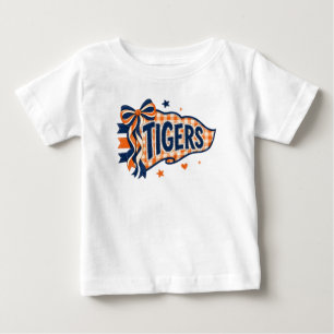 Orange Navy Tigers Spieltags-Schleifenwimpel Baby T-shirt