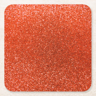 Orange NeonGlitter Rechteckiger Pappuntersetzer