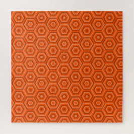 Orange Nested Hexagons Jigsaw Puzzle