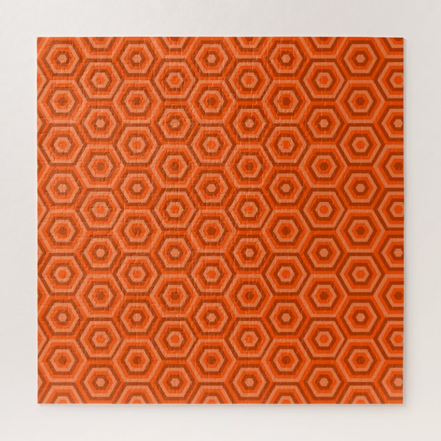 Orange Nested Hexagons Jigsaw Puzzle (Vertikal)