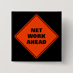 Orange Network ahead klassisches Road-Schild Button