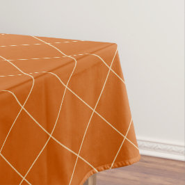 Orange, neutral, Gittermuster Baumwolle Tischdecke