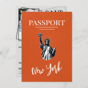 Orange New York City Passport Save the Date