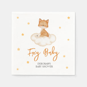 Orange Niedlich Fox Baby Dusche Serviette