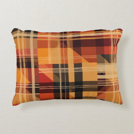 Orange Niedlich Herbst Karo Muster Dekokissen