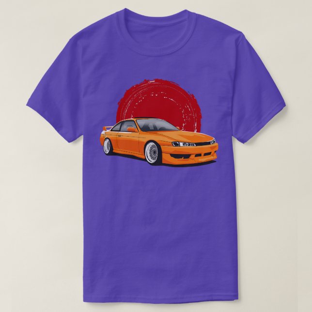 Orange Nissan Silvia S14 Kouki T-Shirt (Design vorne)
