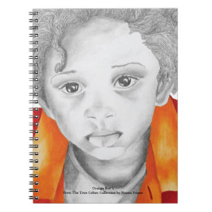 Orange Notizbuch des Jungen-1 Notizblock
