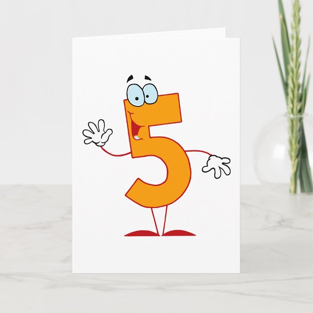 Orange Number 5 Grußkarten Karte (Von Creator hochgeladen)