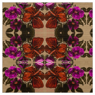 Orange Nutmeg Lilly Fabric Stoff