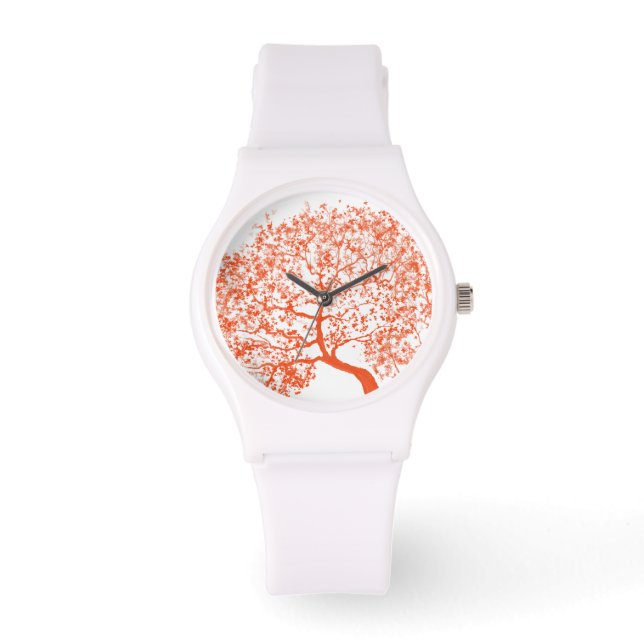 Orange Oak Tree Watch Armbanduhr (Vorderseite)