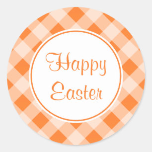 Orange Oaster Gingham Stickers