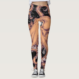 Orange Octopus Tentacels Tinte Leggings