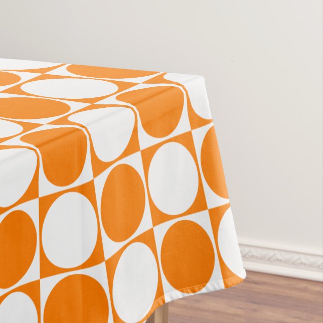 Orange & Off-White Grafik Muster Tischdecke (Beispiel)