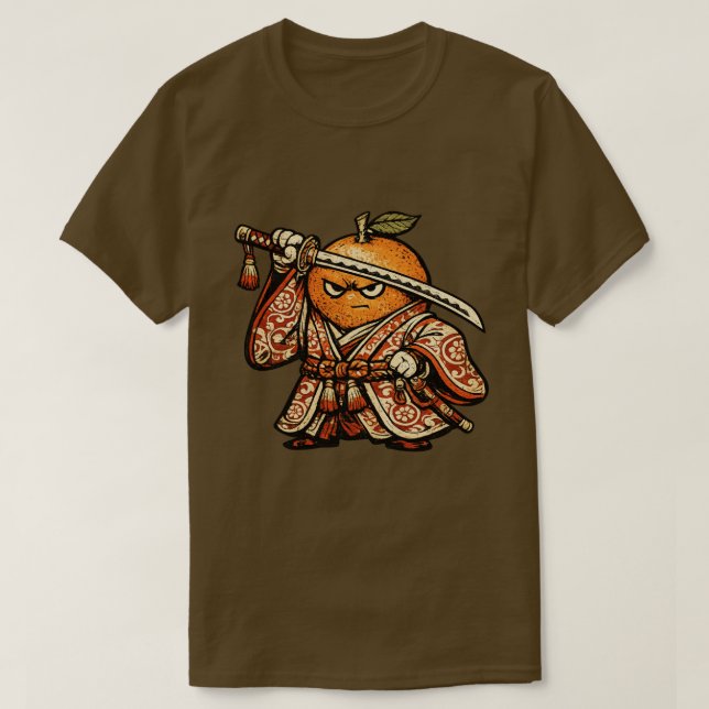 Orange Offizier — Lustiger Frucht-Hochrangiger Sam T-Shirt (Design vorne)