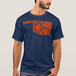 Orange Oklahoma State Geschenk Mandala Yoga OK Kun T-Shirt